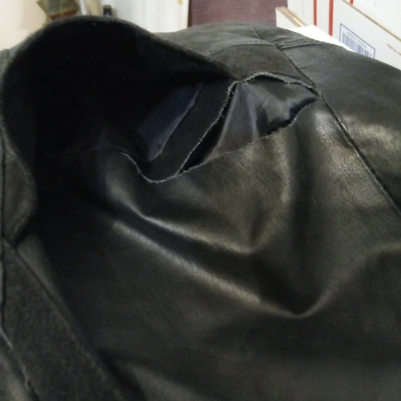 Vintage Coat OMINT APPAREL Maxie Black Leather Floral Suede Size Sm - Picture 14 of 16